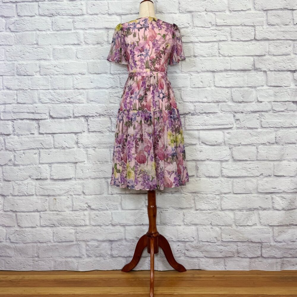 SixDo by Do Manh Cuong Pink Organza Floral Knee-Length Dress - Picture 2 of 6
